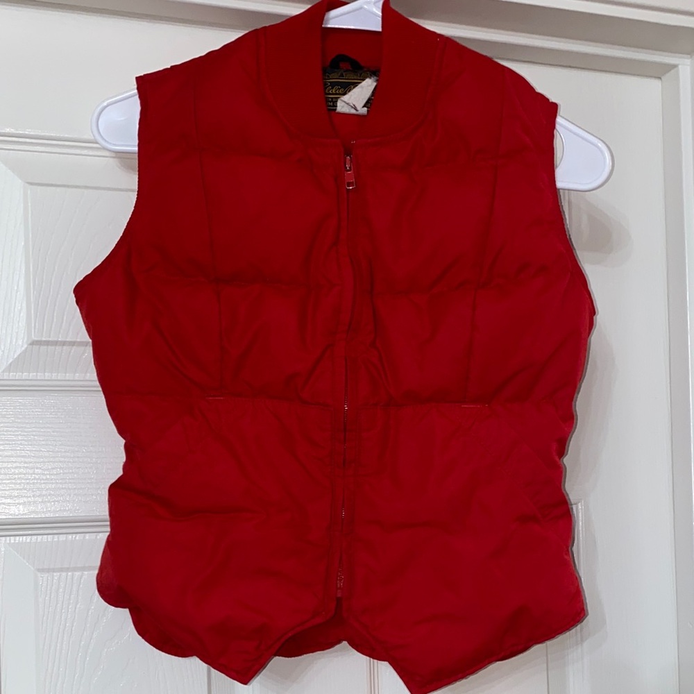 Eddie Bauer Vintage Red Quilted Goose Down Vest